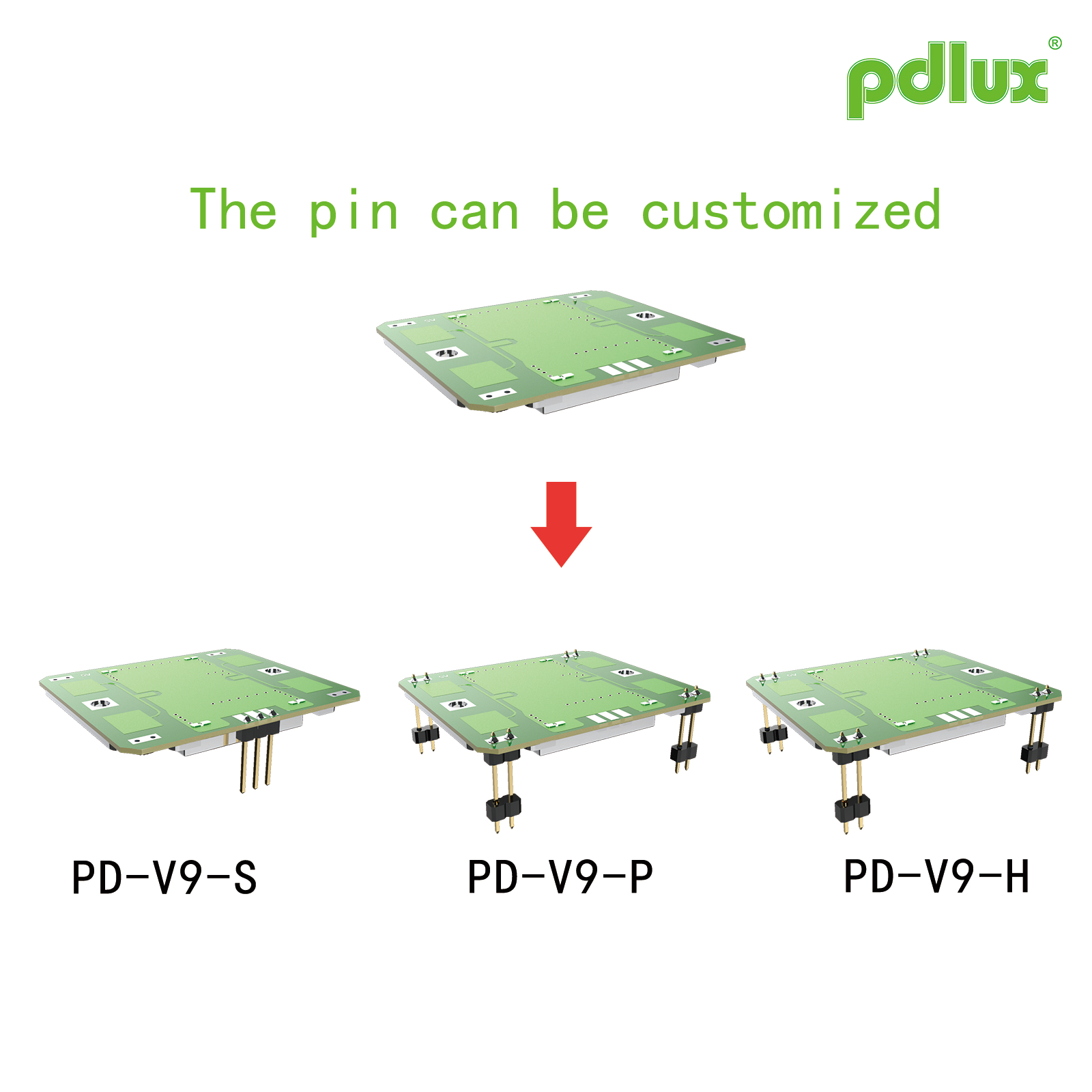 PDLUX, 업그레이드된 PD-V9H/PD-V9P/PD-V9S X-밴드 도플러 감지 모듈 출시, 맞춤형 핀 프리 버전 옵션